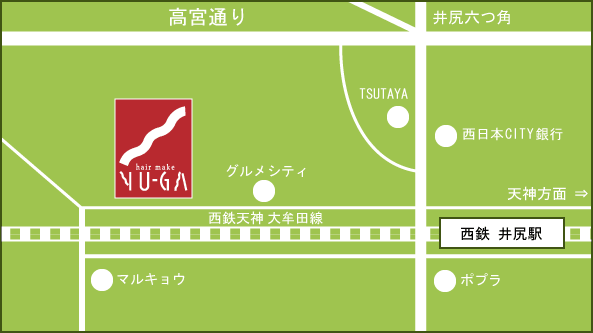 地図:ユーガの店舗所在地
